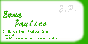 emma paulics business card